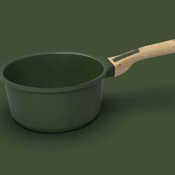 Cookut Pots & Pans^Lightweight Non-Stick 3 Piece Cookware Set with Detachable Handles, Green, BPA-Free