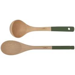 Cookut Kitchen Tools & Utensils|Baking Supplies & Equipment^Wooden Spoon and Ladle Set, Green