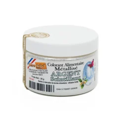 Deco Relief Ingredients Brands|Baking Ingredients^Edible Metallic Sparkling Silver Powder Food Colour, 25g