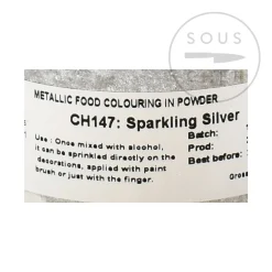 Deco Relief Ingredients Brands|Baking Ingredients^Edible Metallic Sparkling Silver Powder Food Colour, 25g