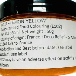 Deco Relief Ingredients Brands|Baking Ingredients^Intense Lemon Yellow Food Colour, 50g