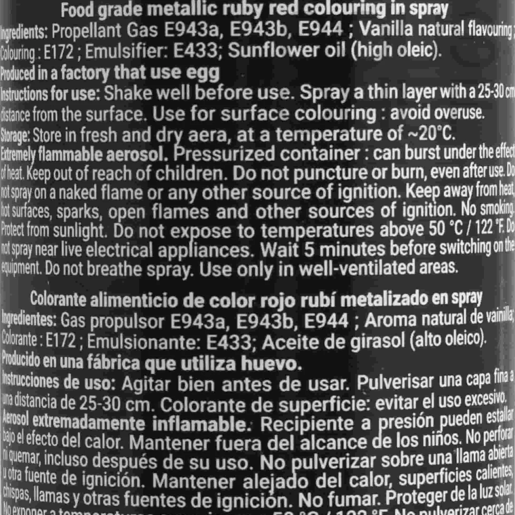 Deco Relief Ingredients Brands|Baking Ingredients^Metallic Ruby Spray, 300ml