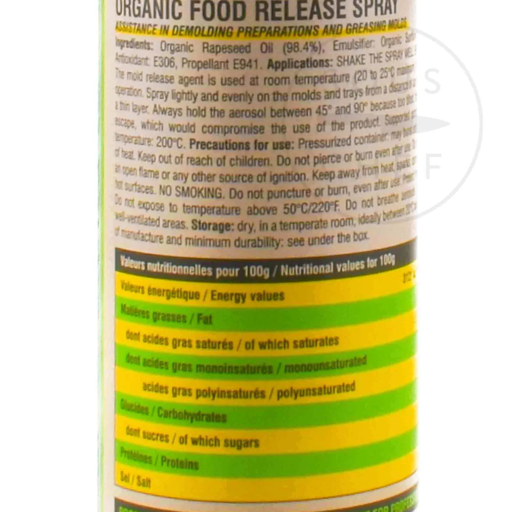 Deco Relief Ingredients Brands|Baking Supplies & Equipment^Organic Food Release Spray, 250ml