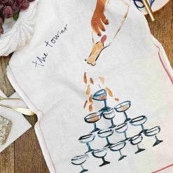 Dinette Kitchen Textiles & Clothing^Champagne Tower Linen Tea Towel