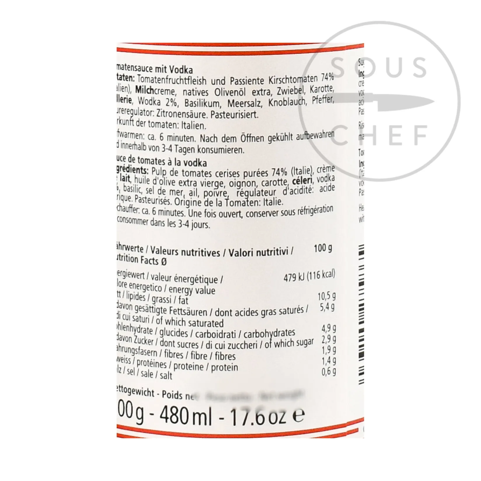 Don Antonio Italian Ingredients|Vegetables^Vodka Sauce, 500g