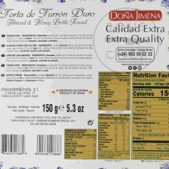 Doña Jimena Ingredients Brands|Spanish Ingredients^Dona Jimena Turron Duro Round Cake, 150g