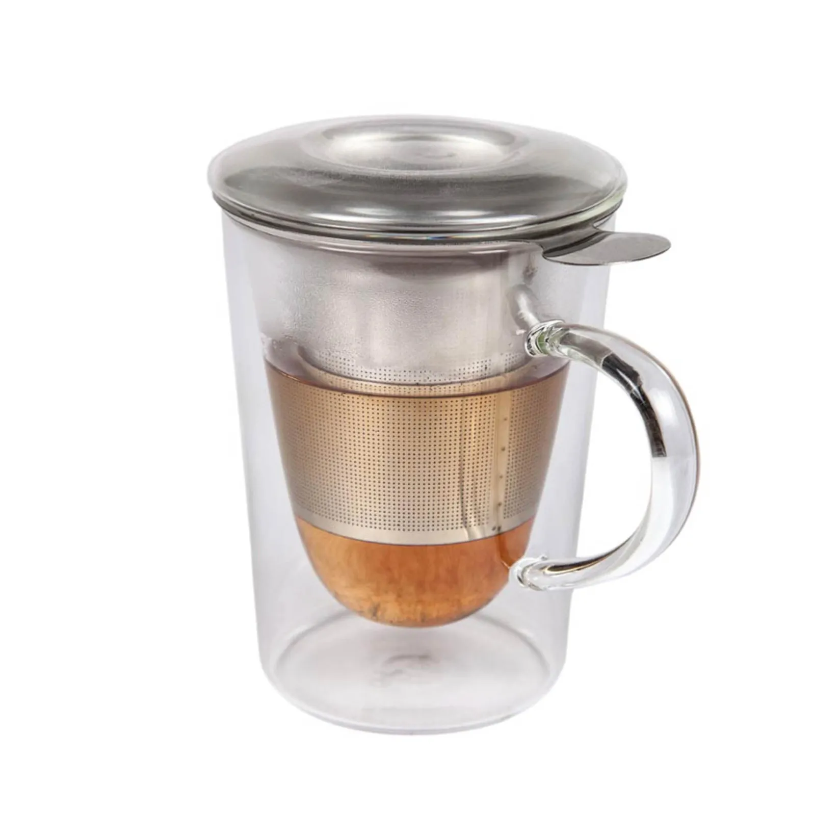 Viejovalle Tableware Brands^Double-Walled Borosilicate Glass Teacup with Strainer, 290ml