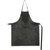 Dutchdeluxes Kitchen Textiles & Clothing^Leather BBQ Apron in Vintage Grey