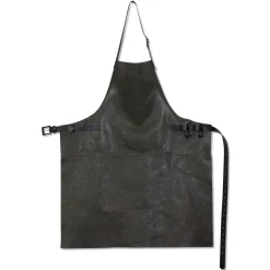 Dutchdeluxes Kitchen Textiles & Clothing^Leather BBQ Apron in Vintage Grey