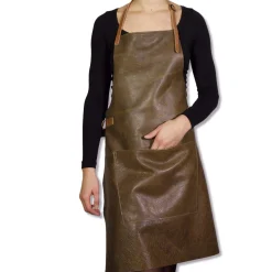 Dutchdeluxes Kitchen Textiles & Clothing^Leather BBQ Apron in Vintage Brown
