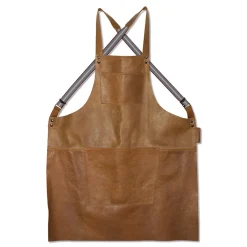 Dutchdeluxes Kitchen Textiles & Clothing^Leather Suspender Apron in Vintage Camel