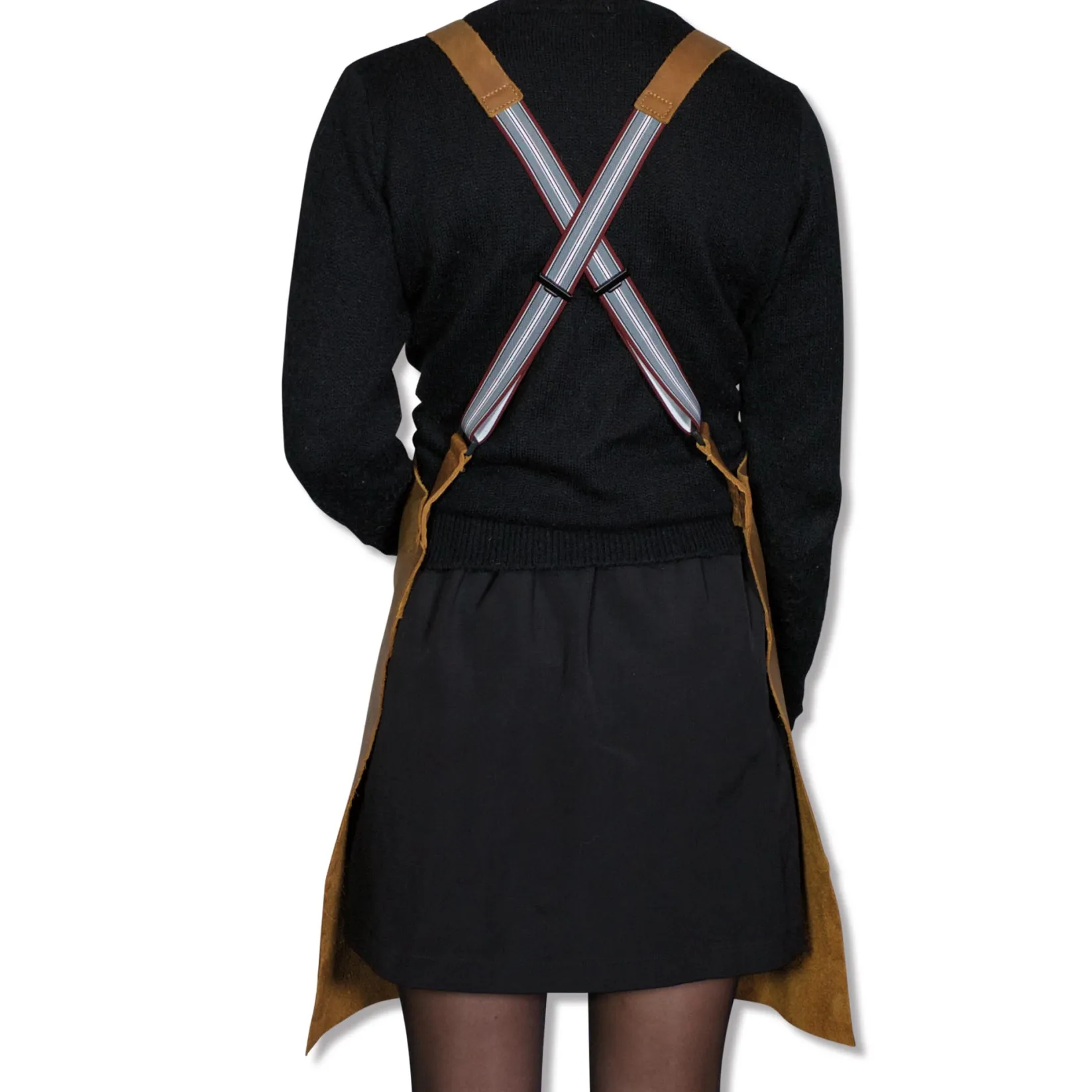 Dutchdeluxes Kitchen Textiles & Clothing^Leather Suspender Apron in Vintage Camel