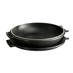 Emile Henry French Ingredients|Pots & Pans^Delight Black Ceramic Induction Tarte Tatin Set, 32.5cm