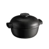 Emile Henry French Ingredients|Pots & Pans^Delight Black Ceramic Induction Cocotte, 27cm