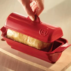 Emile Henry French Ingredients|Baking Supplies & Equipment^Red Foie Gras Medallion Dish with Lid, 24.5x10cm