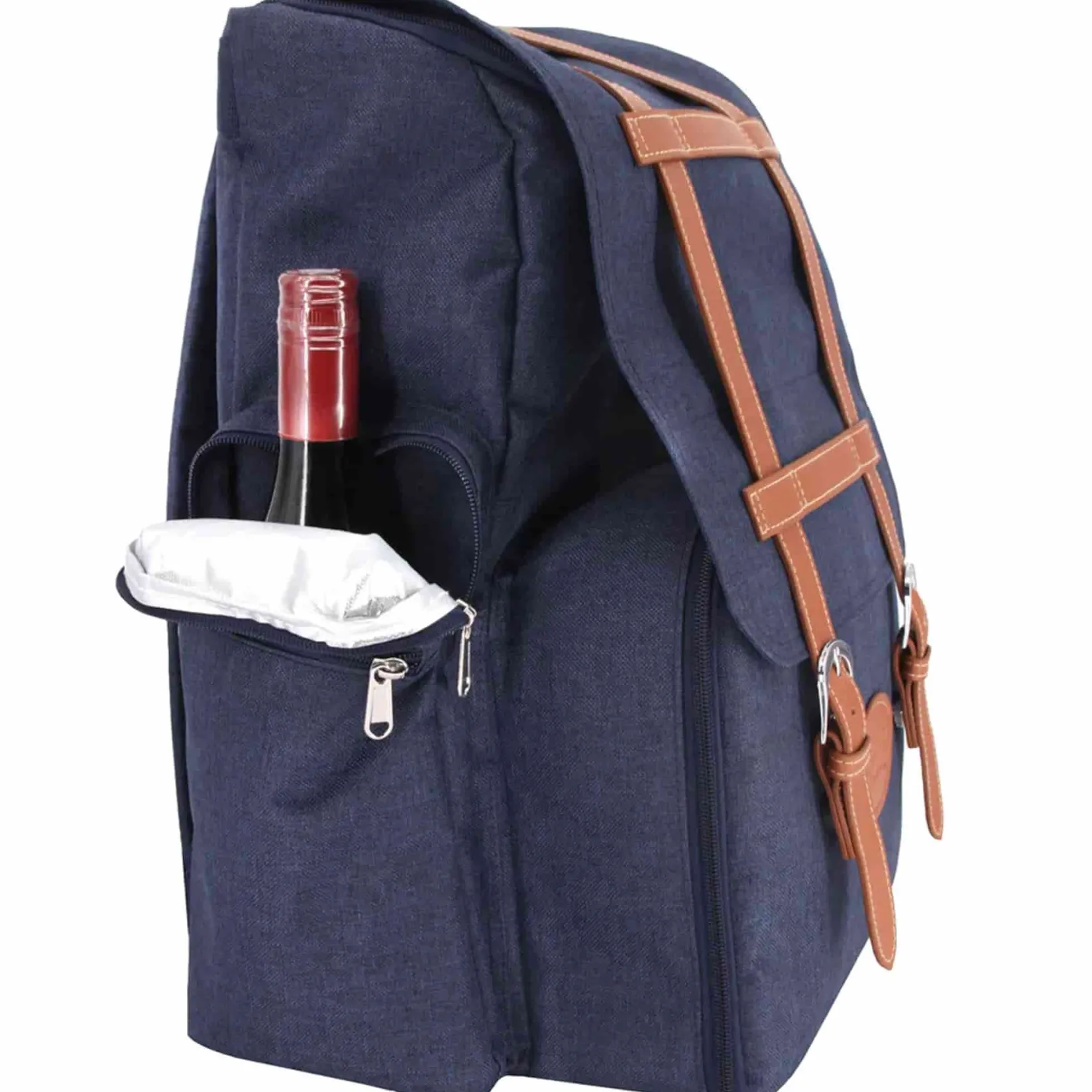 Les Jardin de la Comtesse Picnicware|Disposable Tableware^Escapade Navy Picnic Backpack, 4 Person