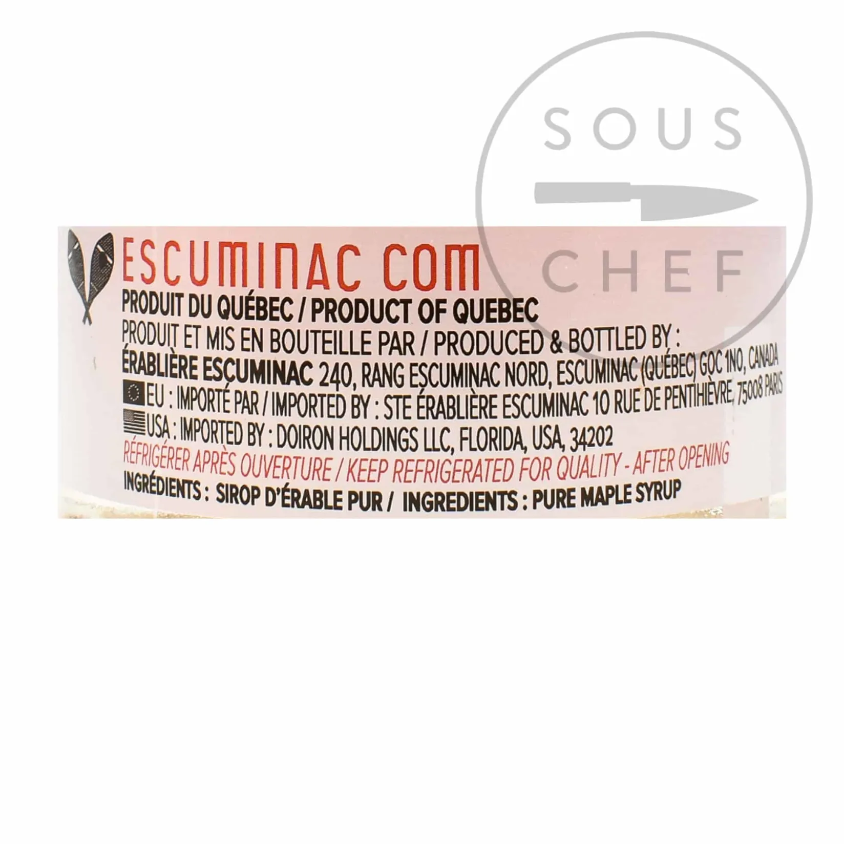 Escuminac Jam, Honey & Spreads|Baking Ingredients^Organic Extra Rare Light Maple Syrup, 200ml