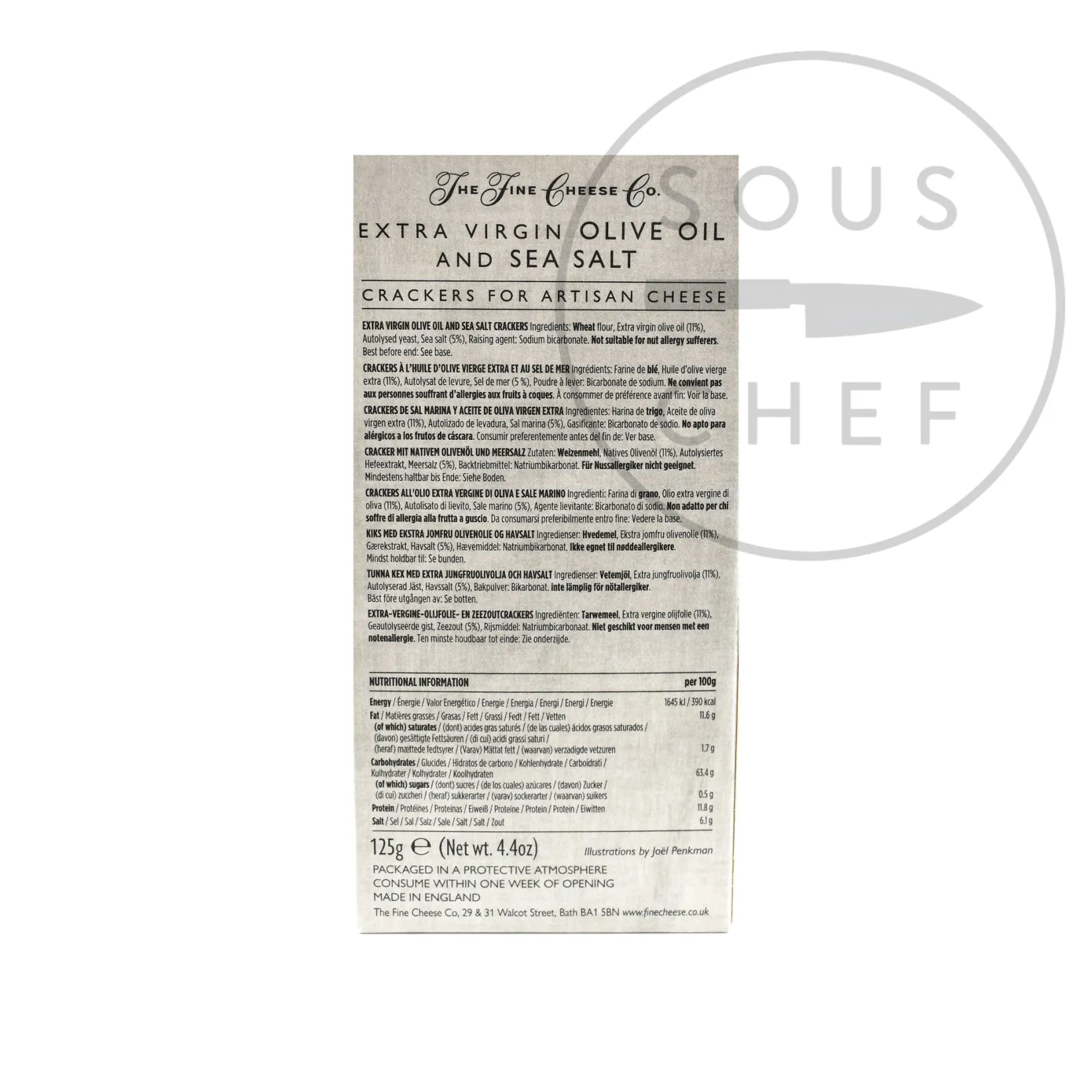 The Fine Cheese Co Made In The Uk|Snacks^Extra Virgin Olive Oil & Sea Salt Crackers, 125g