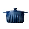 FIREUP French Ingredients|Pots & Pans^Blue Cast Iron Dutch Oven, 26cm