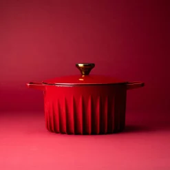 FIREUP French Ingredients|Pots & Pans^Red Cast Iron Dutch Oven, 26cm