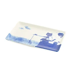 Emro Aziatica Plates|Japanese Tableware^Fishing Cat Sushi Plate, 23.5cm