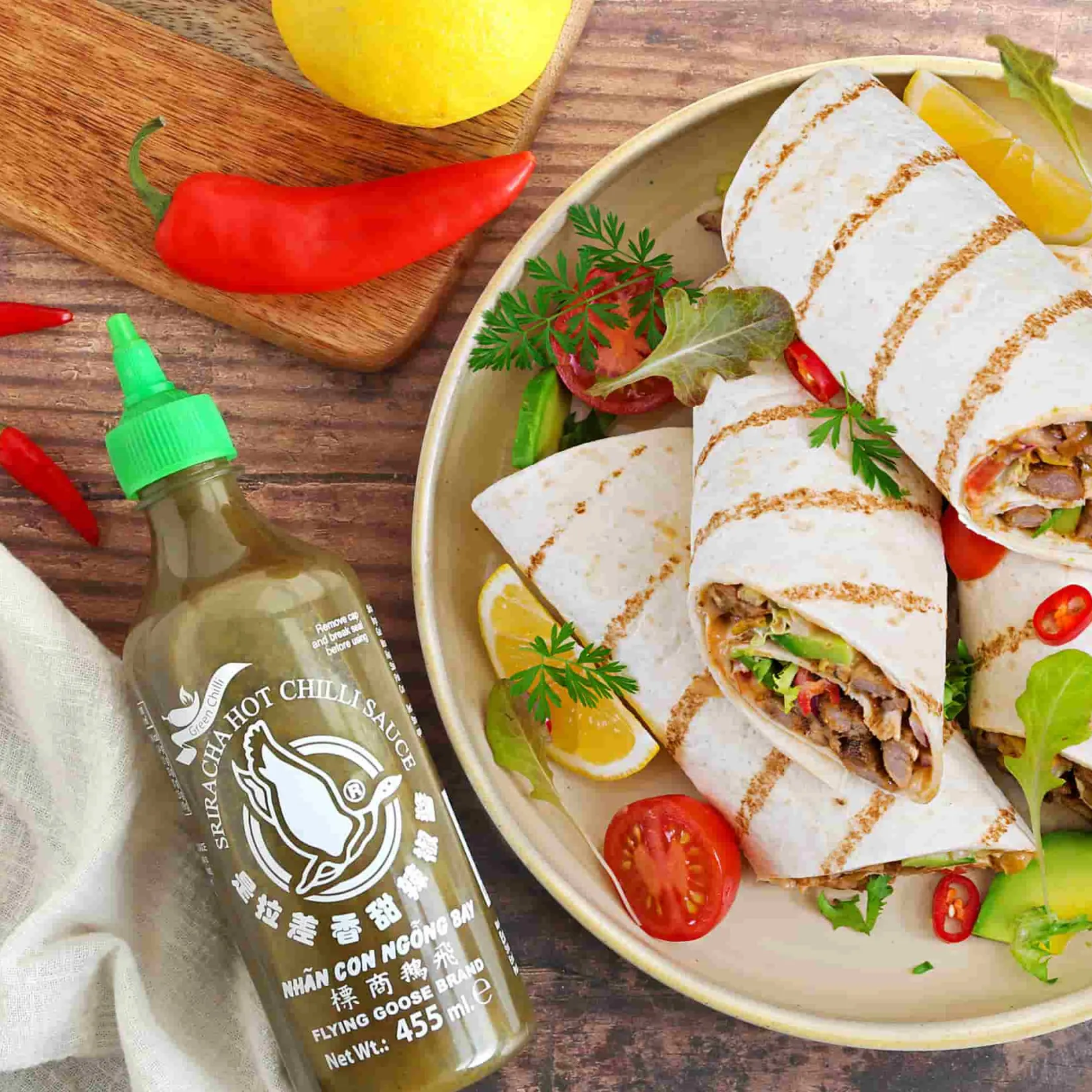 Flying Goose Ingredients Brands|Southeast Asian Ingredients^Green Sriracha, 455ml