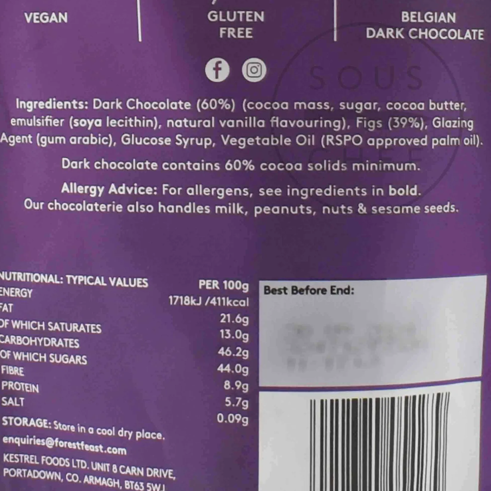Forecast Feast Ingredients Brands|Chocolate & Sweets^Forest Feast Dark Chocolate Figs, 140g