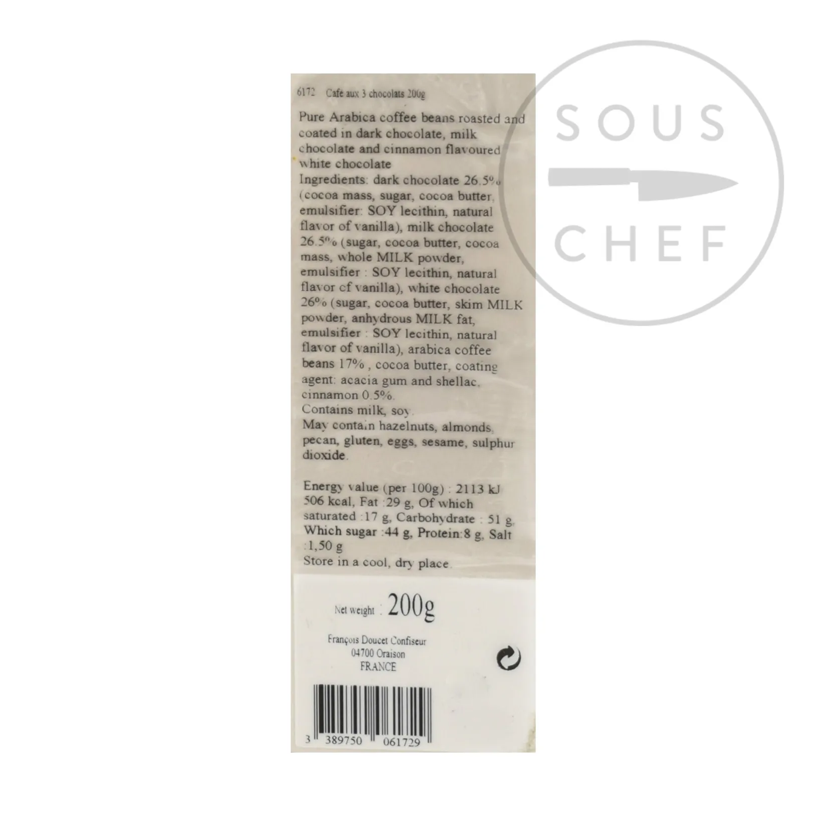 Francois Doucet Ingredients Brands|French Ingredients^Assorted Chocolate Coffee Beans, 200g