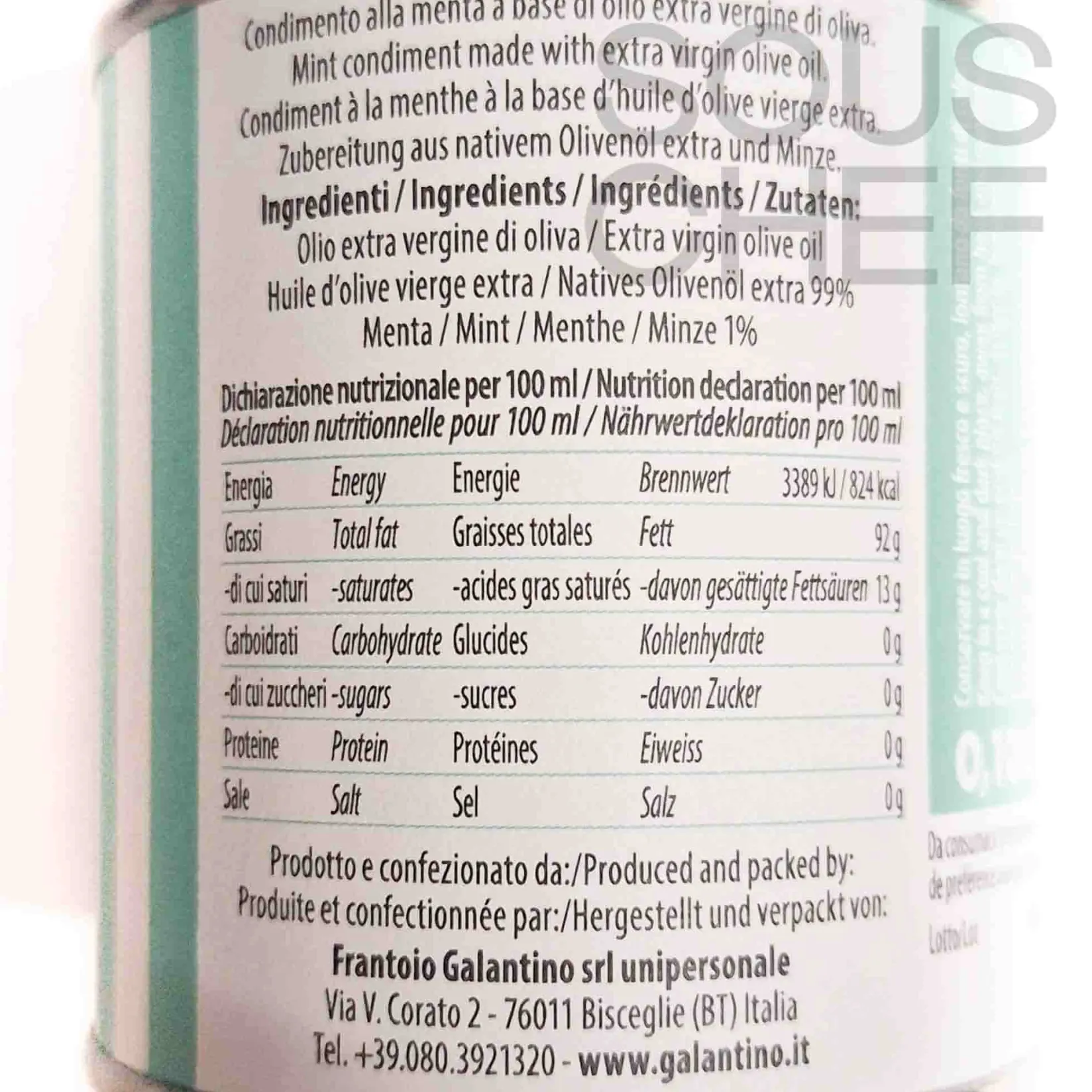 Galantino Ingredients Brands|Italian Ingredients^Puglian Mint Extra Virgin Olive Oil, 100ml
