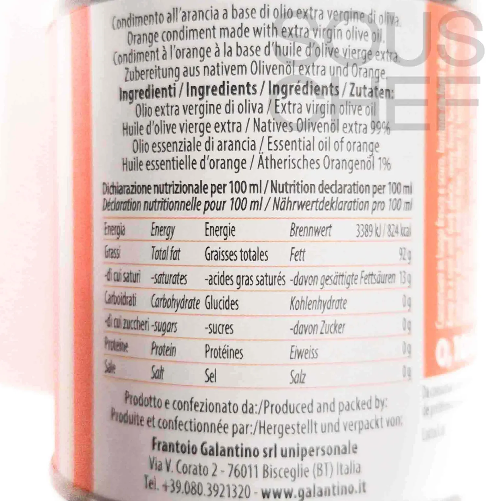 Galantino Ingredients Brands|Italian Ingredients^Puglian Orange Extra Virgin Olive Oil, 100ml