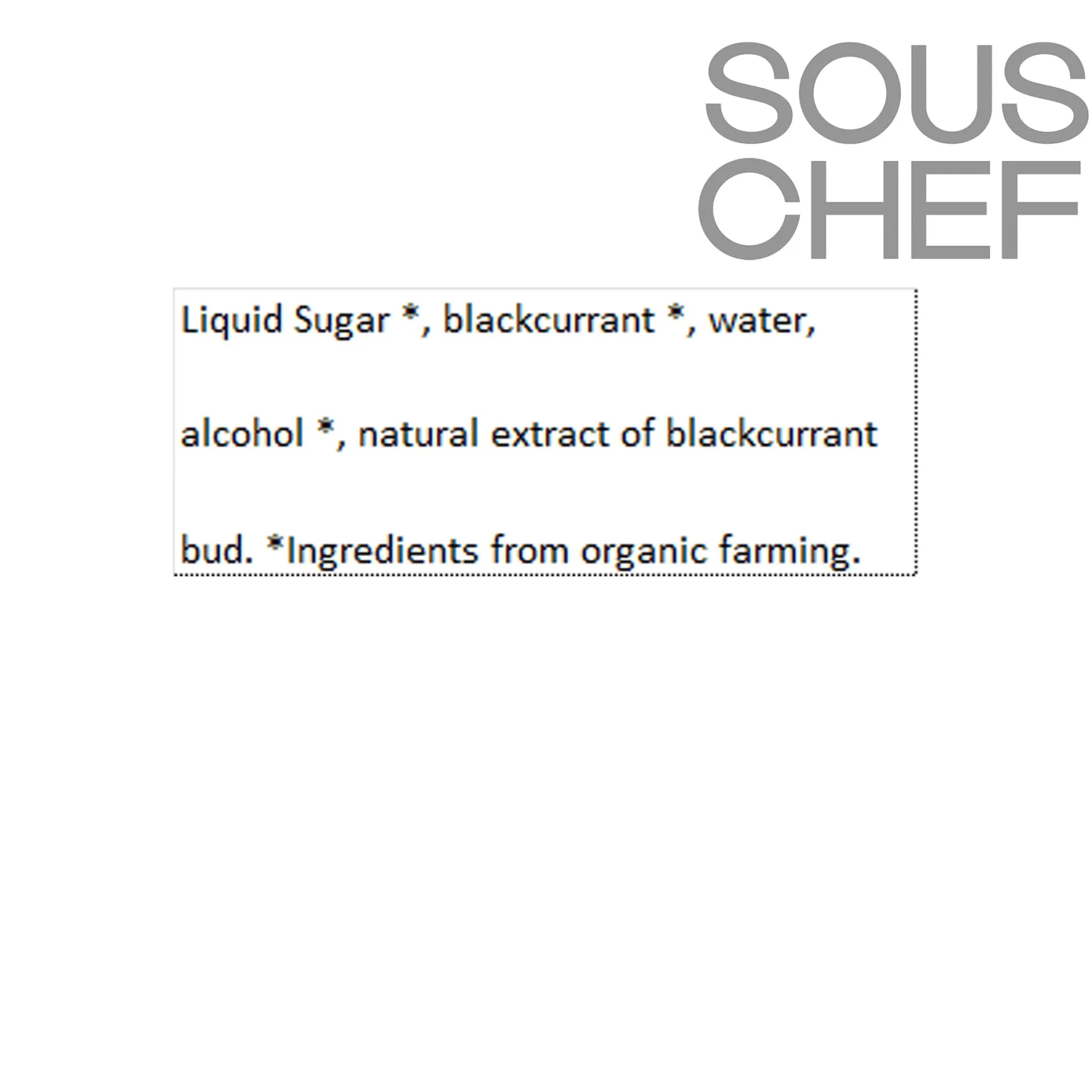 Grand Rubren Ingredients Brands|Drinks^Organic Blackcurrant Liquer 15V, 700ml