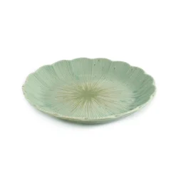 Kiji Stoneware & Ceramics Japanese Ingredients|Plates^Green Scalloped Japanese Small Plate, 16cm