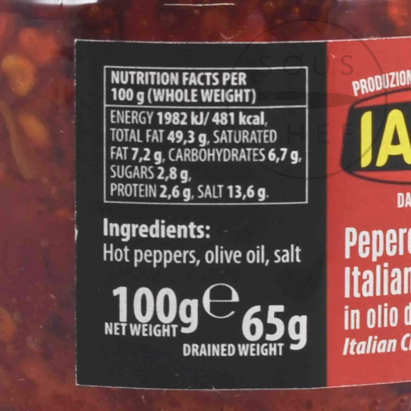 Iasa Ingredients Brands|Vegetables^Ground Chillies in Olive Oil, 100g