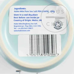 Halen Mon Ingredients Brands|Herbs & Spices^Pure Sea Salt in Blue Church-In-The-Sea Ceramic Jar, 100g