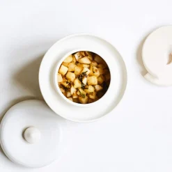 Sauerkraut Pots Pickling, Preserving & Fermenting Jars^Handmade Stoneware Fermenting Crock in White 2 litre