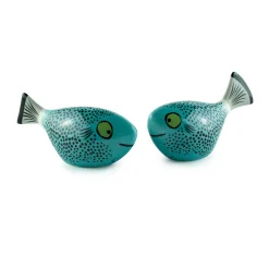 Hannah Turner Table Setting|Kitchen Tools & Utensils^Set of 2 Blue Fish Salt & Pepper Shakers, 10cm
