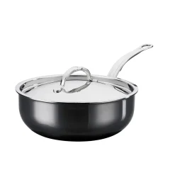 Hestan Pots & Pans^Nanobond Curved Saute Pan with Lid, 24cm