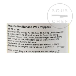Mezzetta Mexican Ingredients|Vegetables^Hot Banana Wax Peppers, 473g