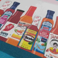 Emmmakes Kitchen Textiles & Clothing^Hot Sauce Cabinet Tea Towel