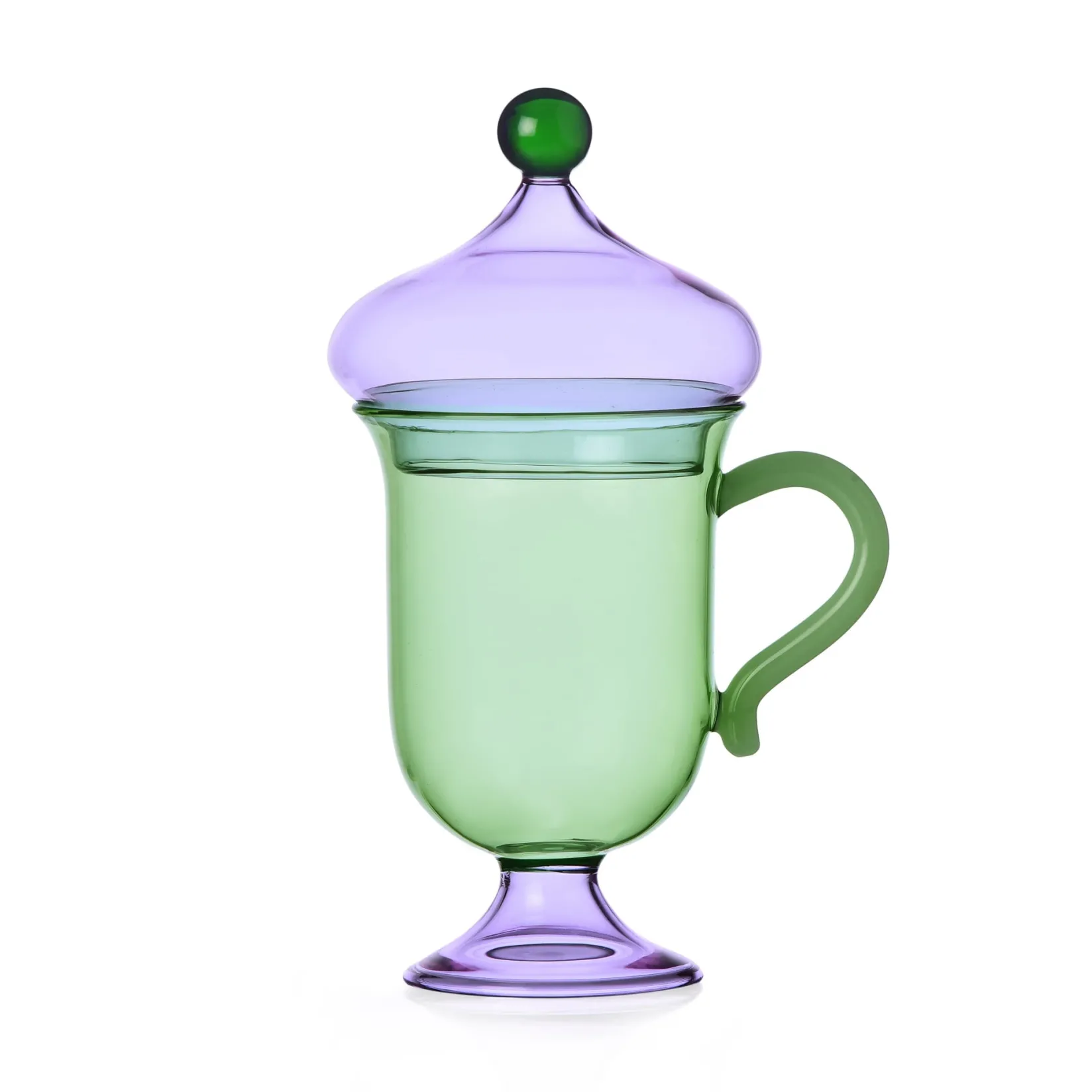 Ichendorf Milano Tableware Brands^Green Mug with Lilac Lid, 18.5cm