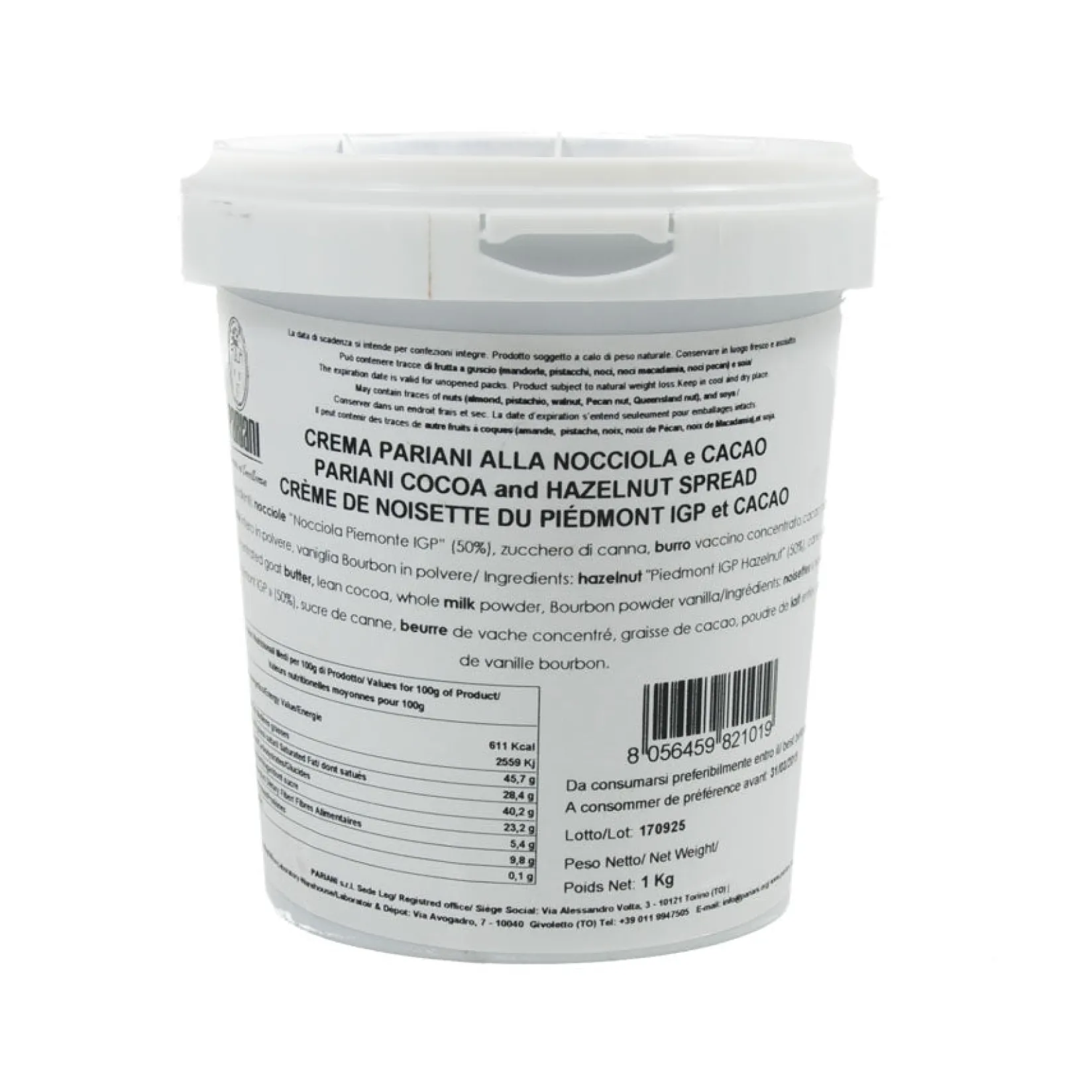 Pariani Ingredients Brands|Italian Ingredients^Italian Hazelnut Gianduja Paste, 1kg