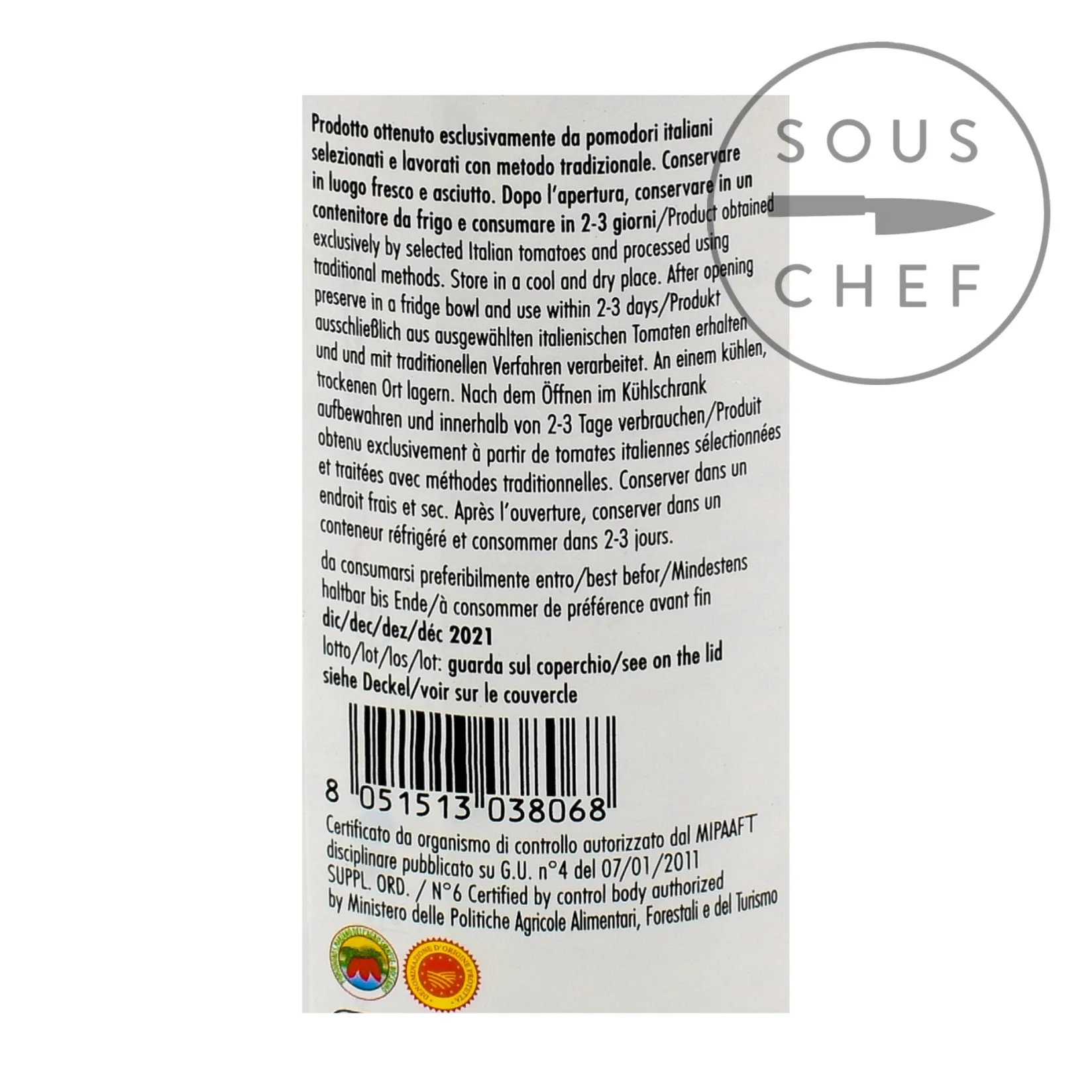 Italianavera Italian Ingredients|Vegetables^DOP San Marzano Peeled Tomatoes, 400g