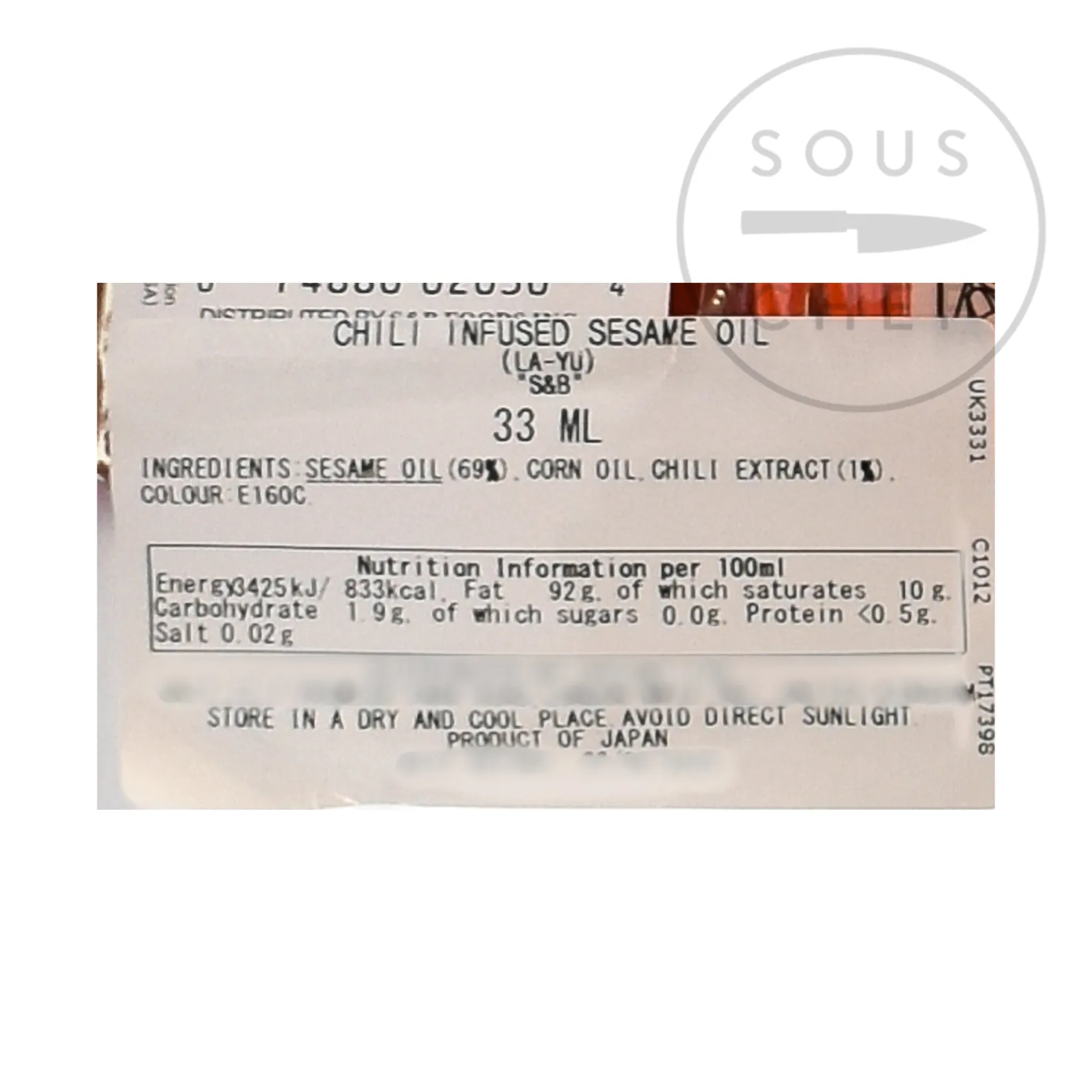 SB Japanese Ingredients|Sauces & Condiments^Japanese Chilli Oil, 33ml