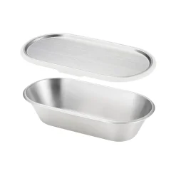 Aikata Japanese Ingredients|Food Storage & Containers^Japanese Grey Rim Stainless Steel Lunch Box, 21x11cm