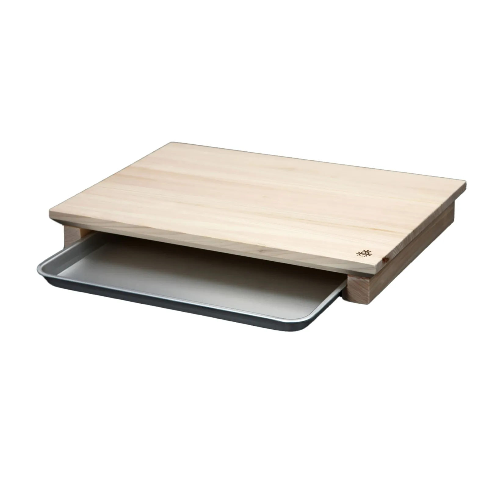 Kodai Japanese Ingredients|Kitchen Tools & Utensils^Japanese Hinoki Cypress Wood Chopping Board with Prep Tray, 42x30x5cm