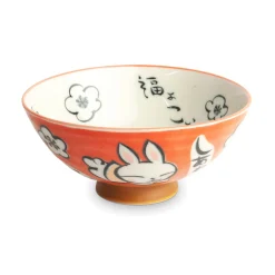 Emro Aziatica Japanese Ingredients|Crockery & Dinnerware^Japanese Kawaii Red Rabbit Rice Bowl, 14cm