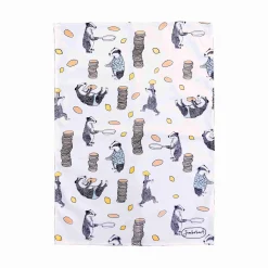 Jimbob Art Kitchen Textiles & Clothing^Badger Pancakes Tea Towel