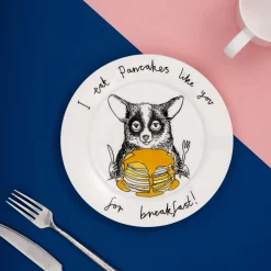 Jimbob Art Tableware Brands|Made In The Uk^I Eat Pancakes Like You For Breakfast! Side Plate, 20cm