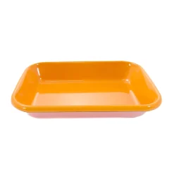 Kapka Enamel Baking Supplies & Equipment^Kapka x Sous Chef Colourblock Enamel Roasting Dish, 21cm, Pink & Yellow