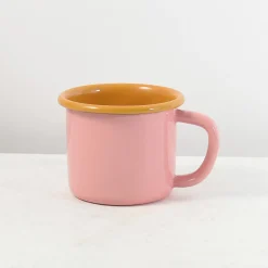 Kapka Enamel Crockery & Dinnerware|Tableware Brands^Kapka x Sous Chef Colourblock Enamel Mug, Pink & Yellow, 350ml